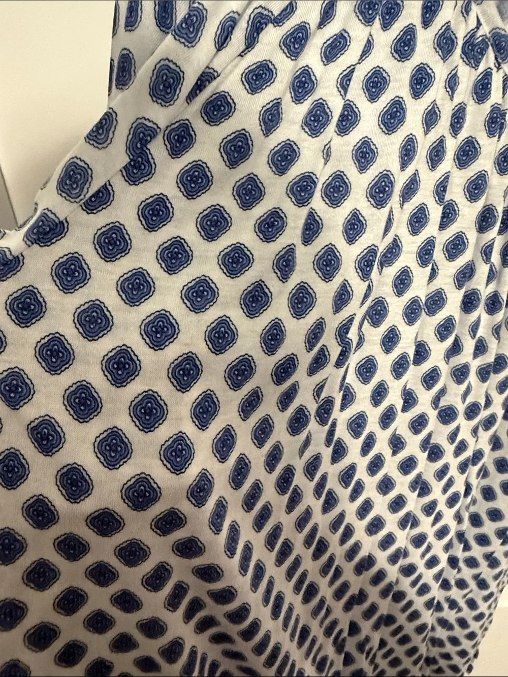 Michael Kors White Blouse with Blue Dot Pattern